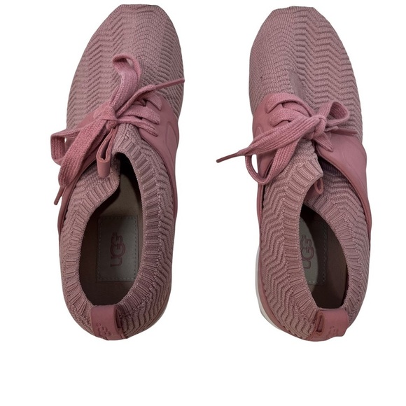 UGG Willows Sneaker Pink Knit Size 7 Lifestyle Sporty Gym Shoe Treadlite - Picture 4 of 11